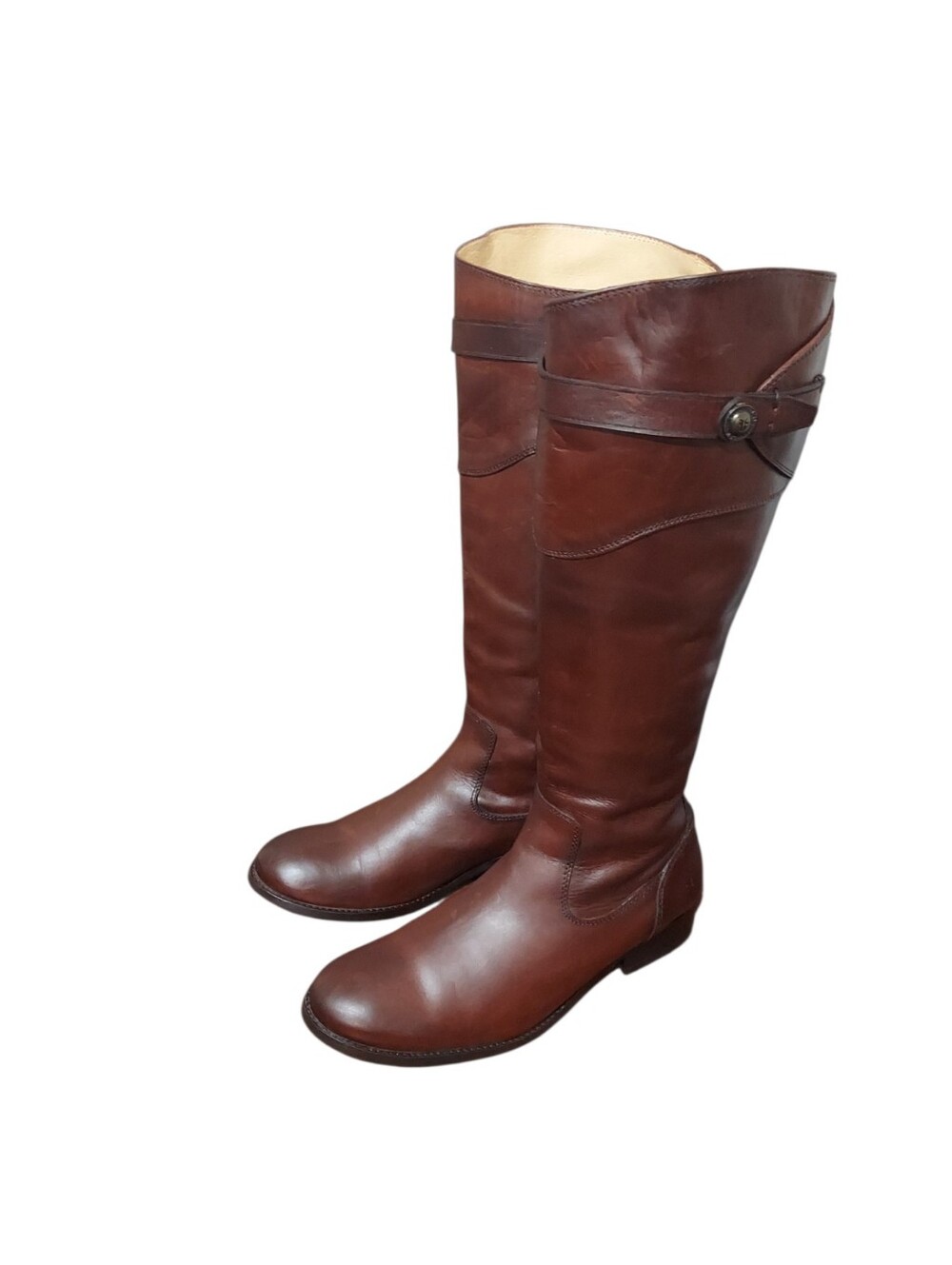 Frye Womens Molly Button Tall Leather Zip Boots Gently Loved Size 9B - Picture 2 of 14